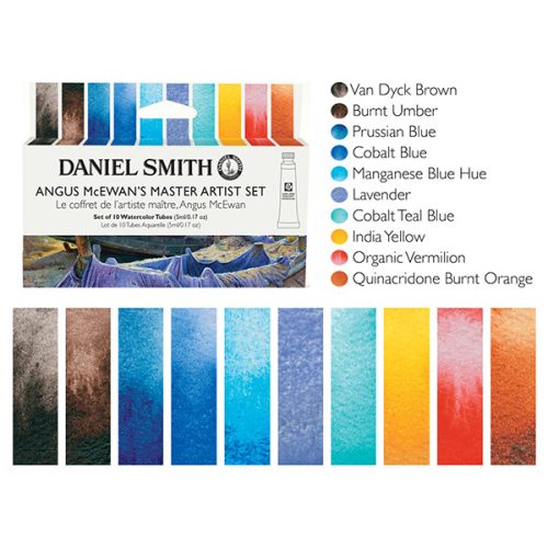 Daniel Smith akvarellfesték készlet, 10 x 5 ml - Angus McEwan