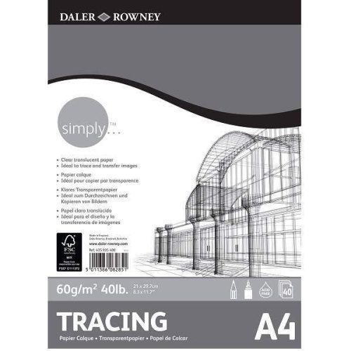 Daler-Rowney pauszpapír (tracing paper) tömb, 60g, 40 lap