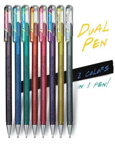 Pentel Hybrid Dual Metallic kétszínű, csillámos zselés toll