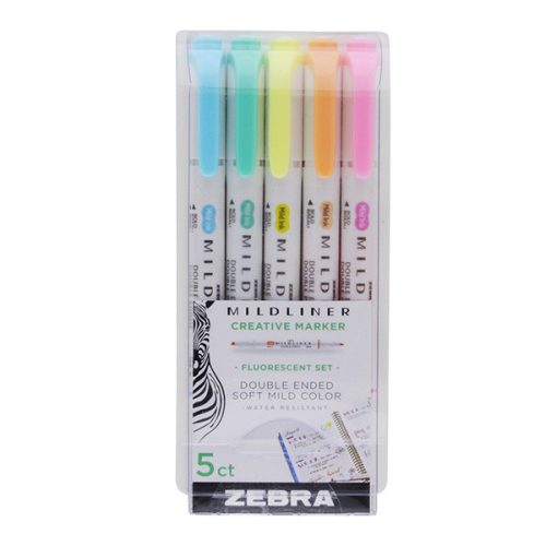Zebra Mildliner kétvégű szövegkiemelő, 5 db-os készletek több színben