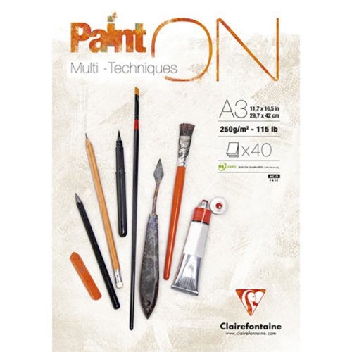 Clairefontaine PaintON Mix Media papírtömb, fehér