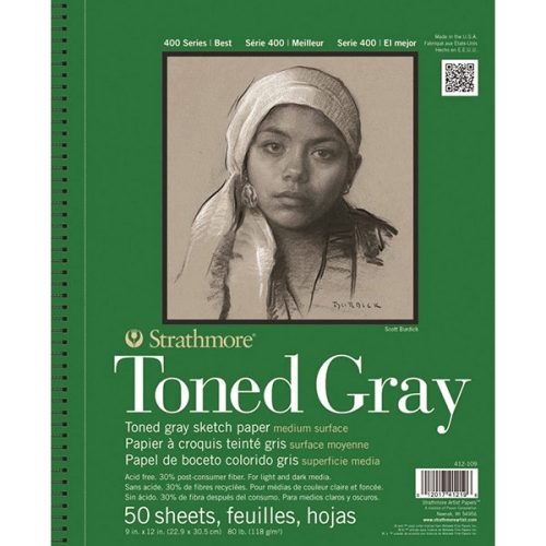 Strathmore 400 színezett vázlattömb, 118 g - Toned Gray