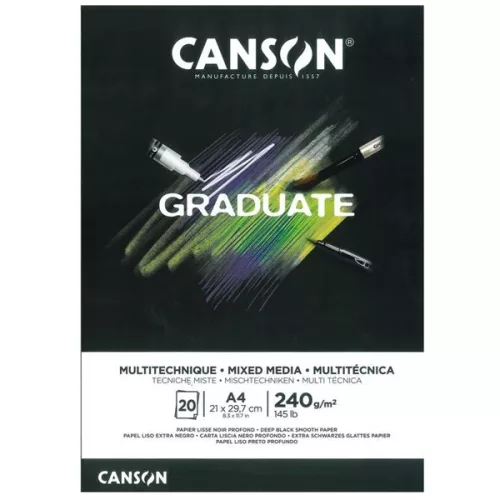 Canson Graduate Mix-Media papírtömb, fekete lapos
