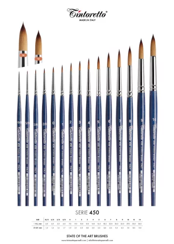 TINTORETTO 450 bronz szintetikus ecset, kerek