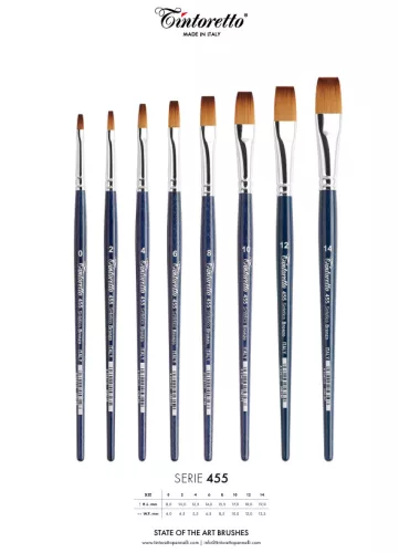 TINTORETTO 455 bronz szintetikus ecset, lapos