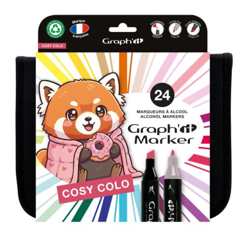 GRAPH'IT kétvégű alkoholos marker, 24 db-os készlet - Cosy Time