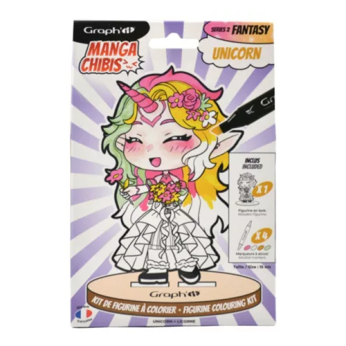 GRAPH'IT Chibi figura színező készlet - Unikornis
