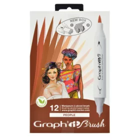   GRAPH'IT Brush kétvégű alkoholos marker, 12 db-os készlet - Emberek