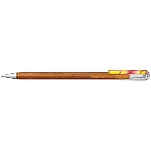Pentel Hybrid Dual Metallic kétszínű, csillámos zselés toll, arany-metál rózsaarany