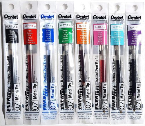 Pentel EnerGel 0.7 zselés tollbetét, több színben, Fekete