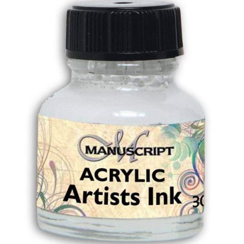 Manuscript Acrylic Artist Ink akriltinta, 30 ml, Fehér