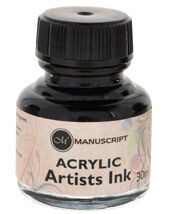Manuscript Acrylic Artist Ink akriltinta, 30 ml, Fekete