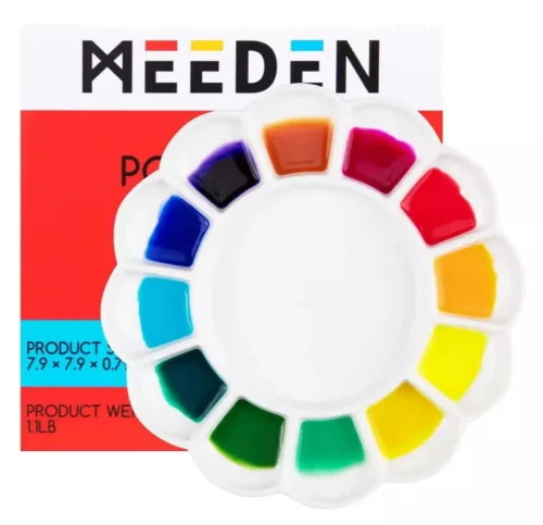 Meeden porcelán paletta, 13 rekesszel