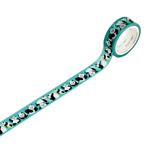 World Craft Washi Tape, 15 mm, Blue Panda
