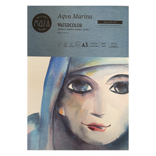 Musa Aqva Marina 100% pamut akvarelltömb - A3
