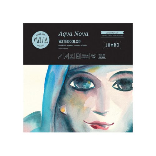 MUSA Aqva Nova JUMBO akvarelltömb - 50 lap, több méretben, 25x25 cm