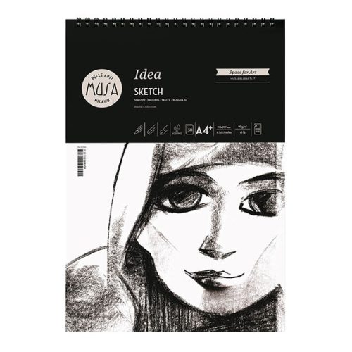 MUSA Idea Jumbo spirálos vázlattömb, 90 g, több méretben, 21x29,7 cm (A4)