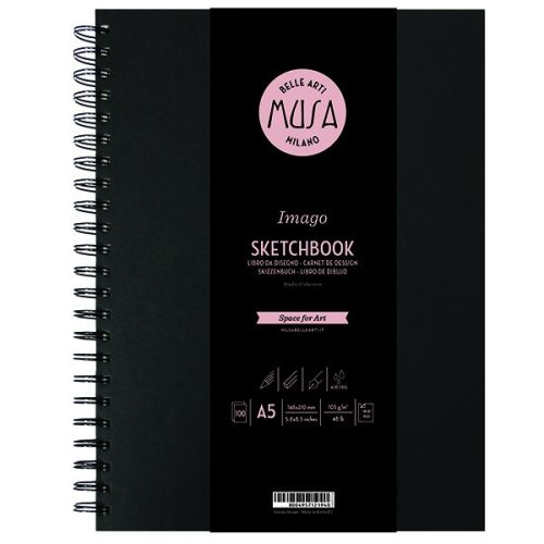 MUSA Imago vázlatfüzet, 105 g, spirálos, több méretben, 14,8x21 cm (A5)