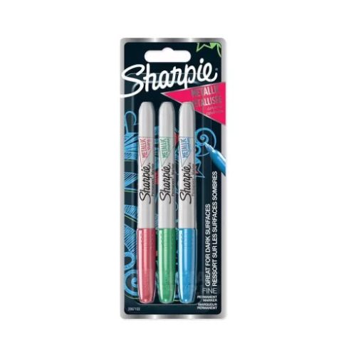 Sharpie marker készlet 3 db-os, metál színek (piros, zöld, kék)