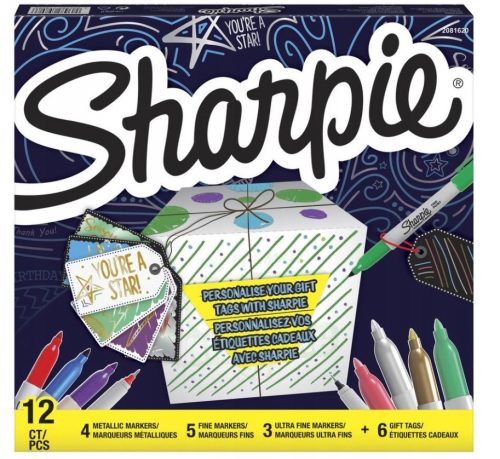 Sharpie Permanent alkoholos filckészlet, 12 db - Ajándékkísérővel