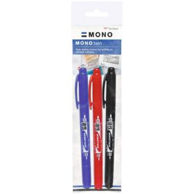 Tombow Mono Twin kéthegyű tűfilc, 3 darabos készlet