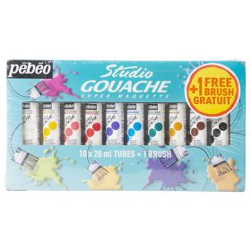 Pébéo Studio Gouache készlet, 20 ml - 10 db, ecsettel