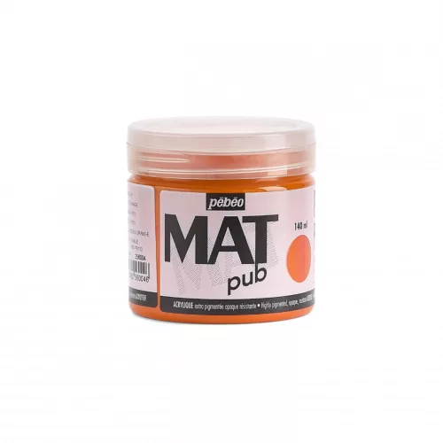 Pébéo Mat Pub matt akrilfesték, 140 ml, Bright Orange