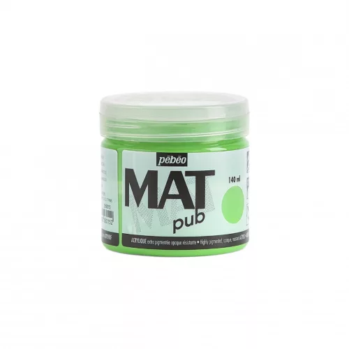 Pébéo Mat Pub matt akrilfesték, 140 ml, Bright Green
