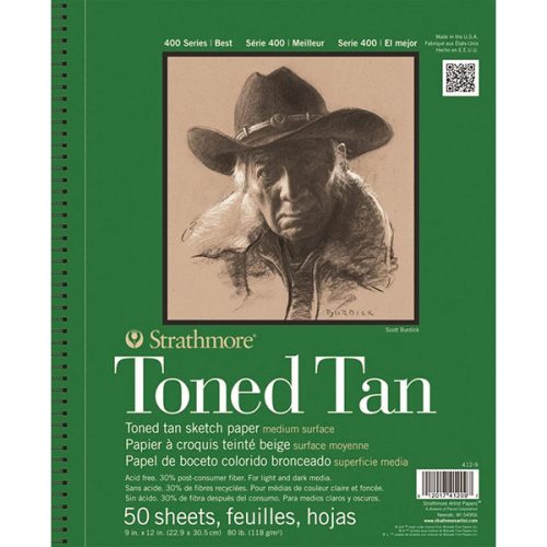 Strathmore 400 színezett vázlattömb, 118 g - Toned Tan, 28x36 cm