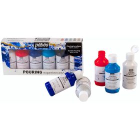   Pébéo Pouring folyékony akrilfesték készlet - 6 x 118 ml