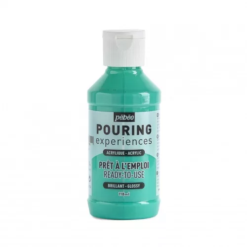 Pébéo Pouring folyékony akrilfesték - 118 ml, Aqua green