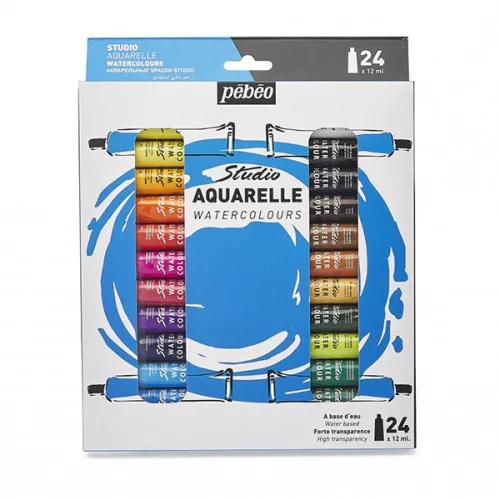 Pébéo Studio akvarellfesték készlet, 12 ml - 24 db