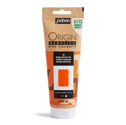 Pébéo Origin akrilfesték, 120 ml - 05, Kadmium narancssárga imit.