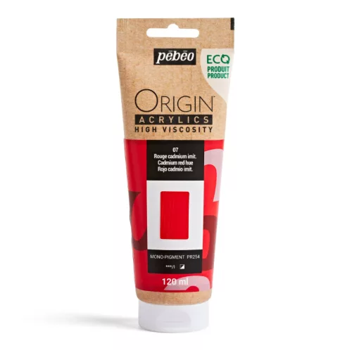 Pébéo Origin akrilfesték, 120 ml - 07, Kadmium piros imit.