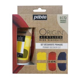   Pébéo Origin akrilfesték készlet - 3 x 60 ml, alapszínek