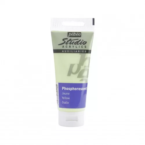 Pébéo Studio akrilfesték, 100 ml - Sötétben világító színek, Sárga