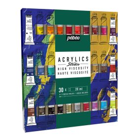   Pébéo Studio akrilfesték, 20 ml - 30 darabos készlet, ecsettel