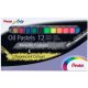 Pentel olajpasztell kréta, 12 db - fluoreszkáló és metál színek