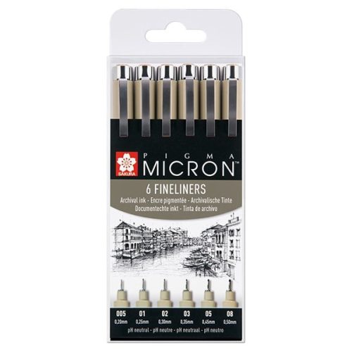 Sakura Pigma Micron toll, 6 db-os készlet