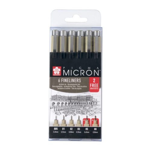 Sakura Pigma Micron 4+2 darabos készlet