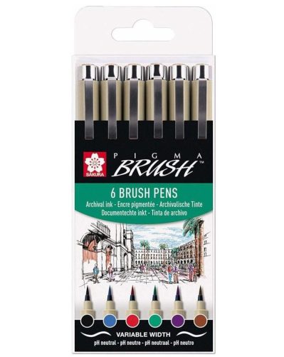 Sakura Pigma Brush ecsetfilc 6 db-os készlet