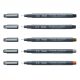 Pentel Pointliner műszaki tűfilc - színes, szürke