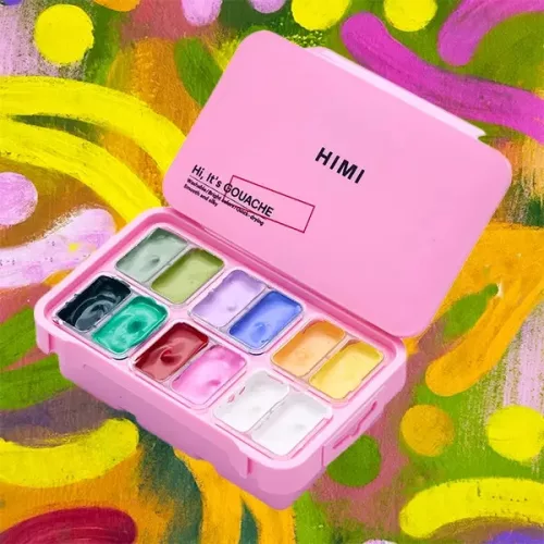 HIMI Twin Cup Gouache készlet, pink - 12 db, fresh botanic