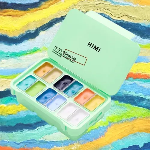 HIMI Twin Cup Gouache készlet, apple green - 12 db, landscape