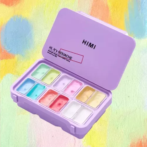 HIMI Twin Cup Gouache készlet, purple - 12 db, soft pastel