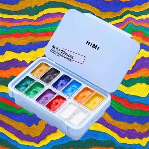 HIMI Twin Cup Gouache készlet, ice blue - 12 db, very basic