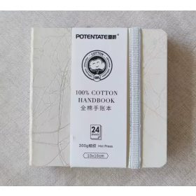   Potentate 100% pamut akvarellfüzet, melegen préselt - 10 x 10 cm, fehér