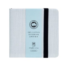   Potentate 100% pamut akvarellfüzet, melegen préselt - 12 x 12 cm, szürke