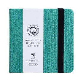   Potentate 100% pamut akvarellfüzet, hidegen préselt - 12 x 12 cm, zöld