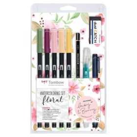   Tombow ecsetfilc készlet akvarellfestéshez - "Floral"